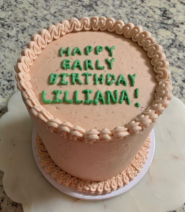 6-inch, 3-layer Strawberry Cake with Strawberry Buttercream