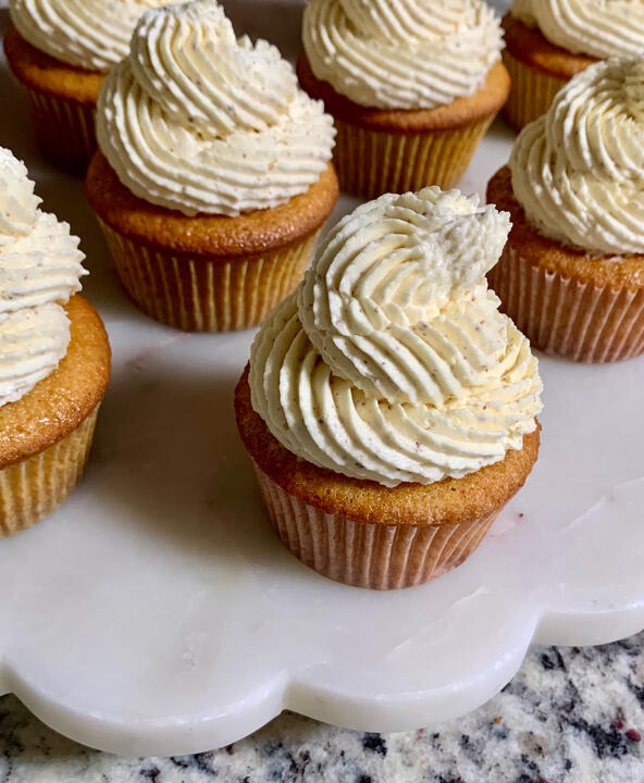 Maple Bacon Bourbon Cupcakes with Bourbon Butter Frosting